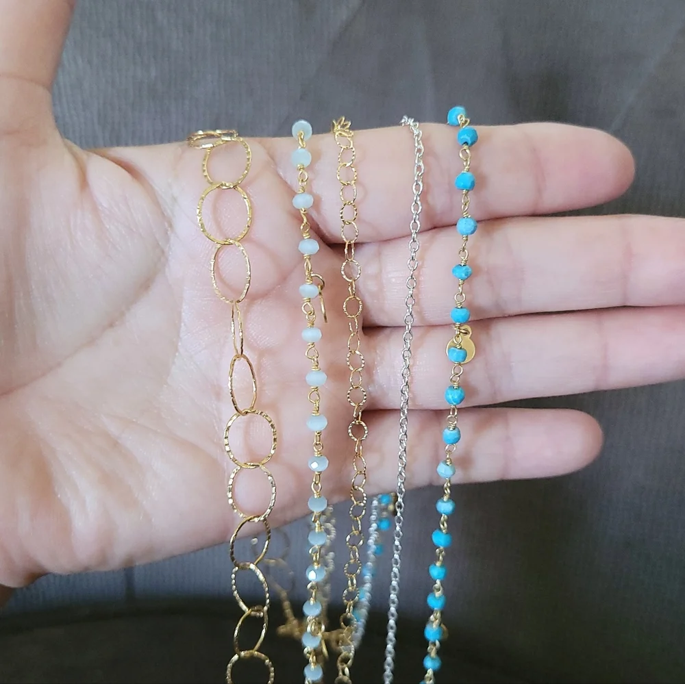 Five🖐 Strand Necklace Statement Necklace - Picture 2 of 16